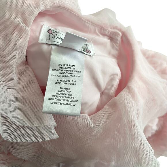 Pippa & Julie Girls Pink Tulle Rosette Dress - 12 Months - Picture 7 of 7